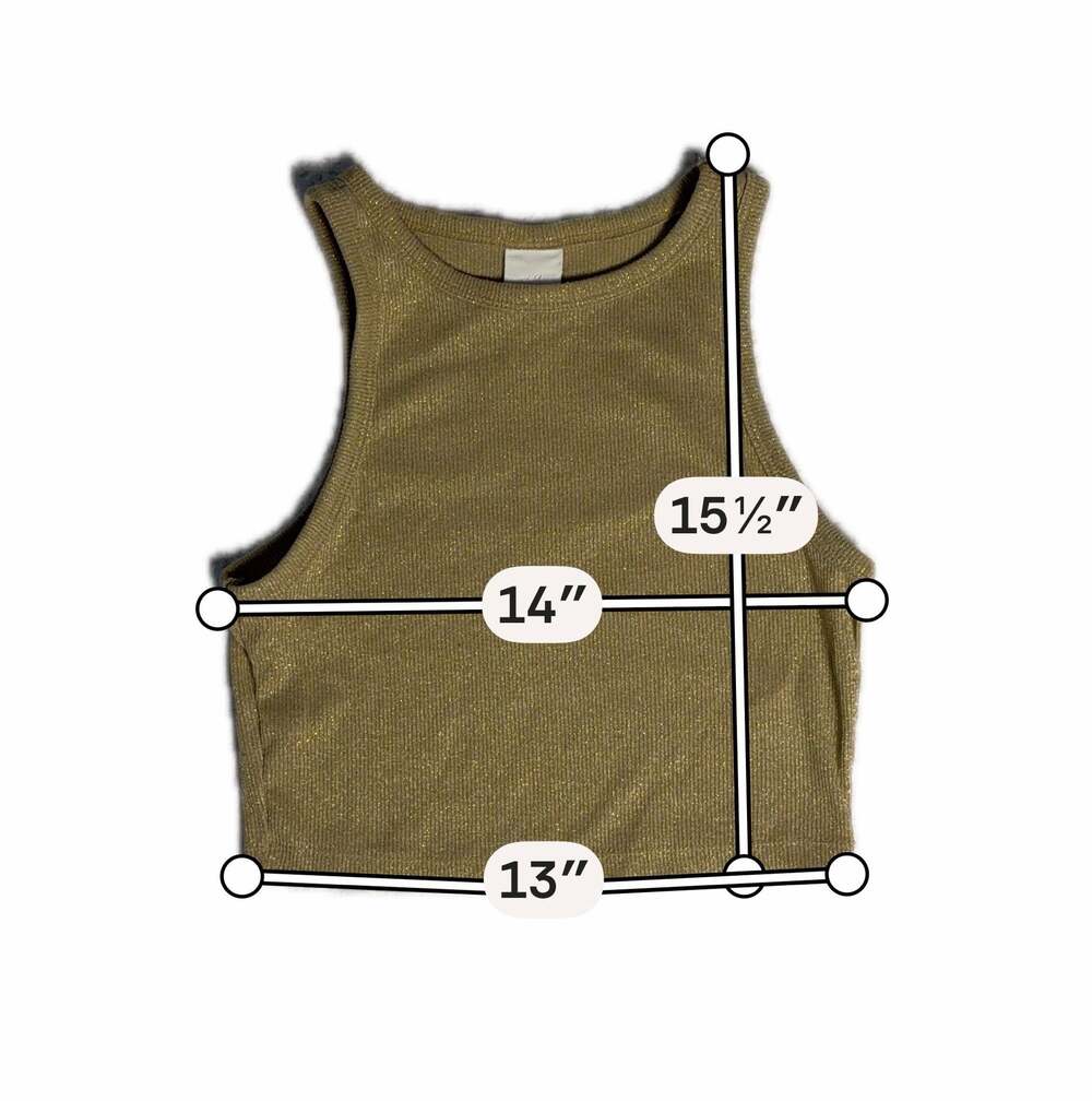 H&M Metallic Ribbed Cropped Tank Top - Picture 4 of 6